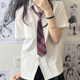 Original long-sleeved student shirt with accordion pleat