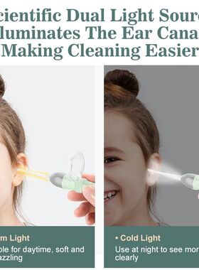 Luminous Ear Spoon Set Ear Wax Removal Cleaning Tweezers LED