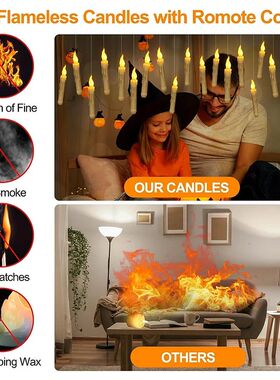 Eletr?nico Flameless LED Flutuante Velas, Luzes com Varinha