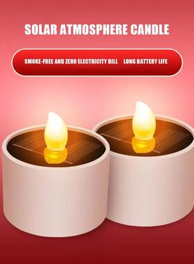 Velas solares Flameless LED chá luz cintila??o velas luz qu
