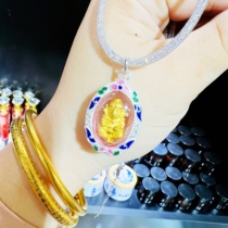 Net Yi Thai Buddhist brand on all four sides Covered Pendant Pendant Necklace Pure Silver