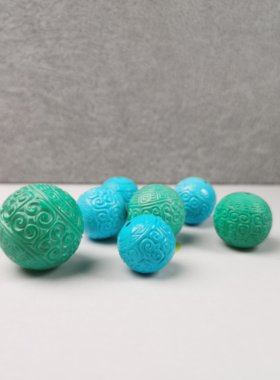 金刚星月菩提配绿松石雕刻回纹珠