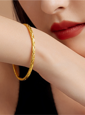 金包银古法传承女款碎冰冰手镯