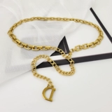 Цепочка с буквами, металлическое платье, украшение для ногтей, ремень, утягивающий пояс на талию, французский стиль, в стиле Шанель