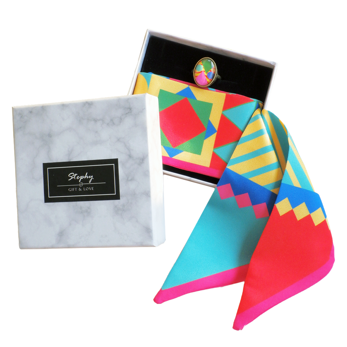 【TWILLY】几何图丝巾礼盒 | 配丝巾扣 领巾 衬托神器 - 图3