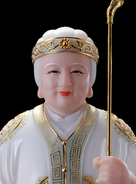 速发福地公像家土地公土地婆神像供奉 用土德正神摆件地主公公汉