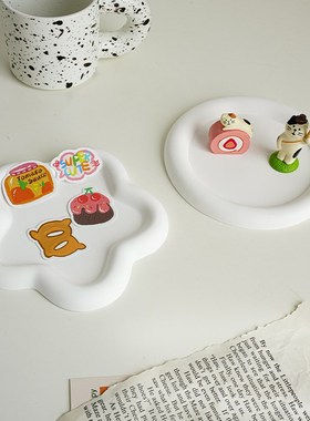 速发圆盘石膏托形爱心花朵小摆饰简约收纳民宿装件饰品拍照道具