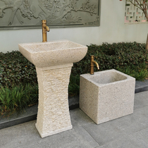Stone Wash Basin Patio Pool Terrace Basin Outdoor column basin One integrated floor outdoor Balcony Garden Wash table