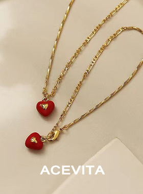 ACEVITA时尚气质爱心滴油项链