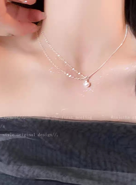 简约珍珠吊坠项链女夏季新款