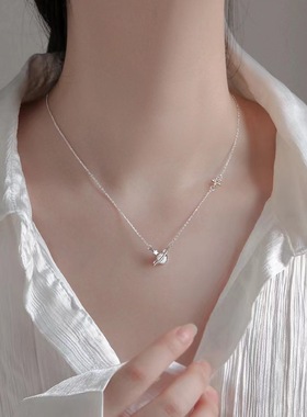 轻奢小众星球S925银锁骨链女款