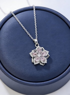 925银樱花锆石锁骨链轻奢小众