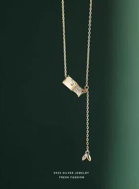 竹节节高升纯银锁骨颈链