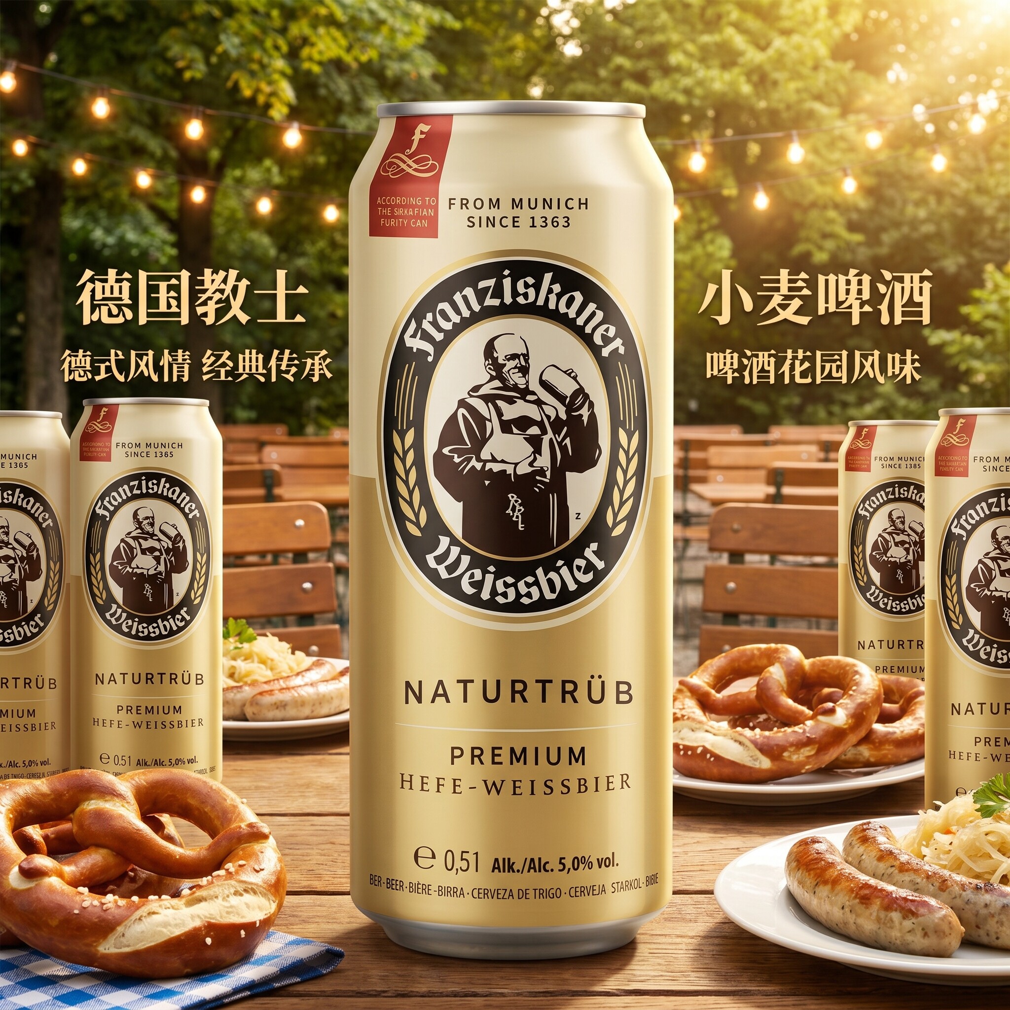 德国进口教士啤酒范佳乐白啤小麦精酿500ml*24罐听装整箱临期特价