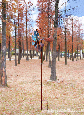 色彩立体风车别墅庭院创意摆件