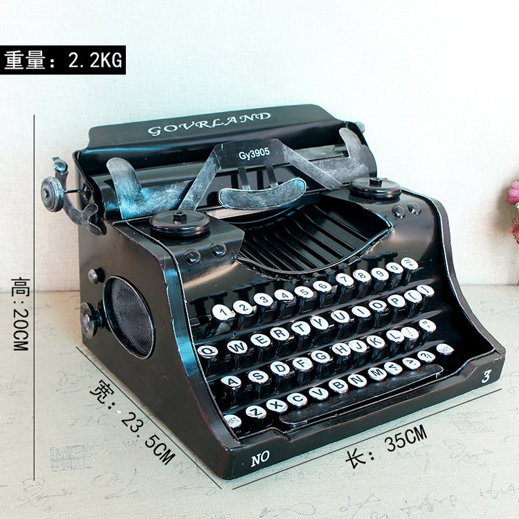 复古老式打字机 英文 非中文摆设道具模型手工酒吧装饰品8346大小 - 图0