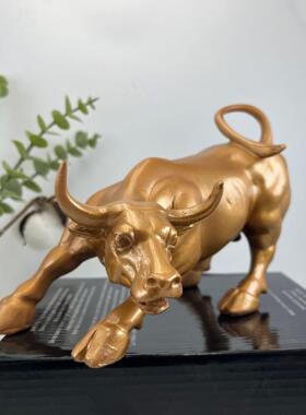 华尔街牛仿铜树脂工艺品摆件牛雕像办公室客厅玄关书房桌面装饰