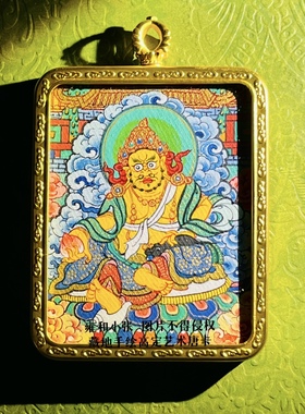 西藏传统非遗手绘纯金粉宝石矿物颜料艺术唐卡吊坠挂饰