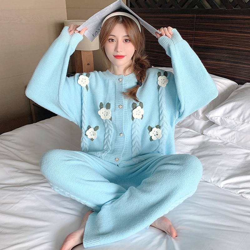 北极绒女秋冬季两件套韩版甜美睡衣 prettygirl睡衣/家居服套装