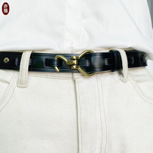 女士真皮纯牛皮皮带女配裙子简约休闲百搭腰封时尚复古青年裤腰带 - 图0