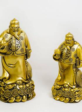 黄铜一本万利钱掌柜摆件办公室装饰地主账房先生老财主钱老板仿古