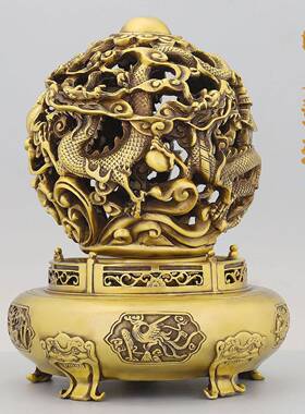 黄铜九转乾坤铜鼎摆件时来运转家居办公室装饰品摆设开业乔迁礼品