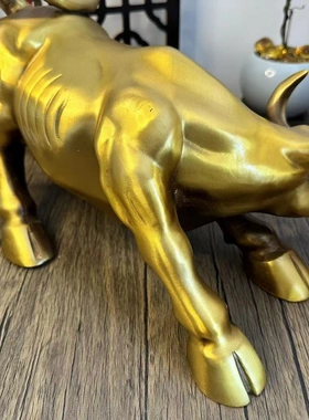 多吉缘牛摆件黄铜生肖客牛气天创冲意华尔铜街旺市牛转乾坤厅办公