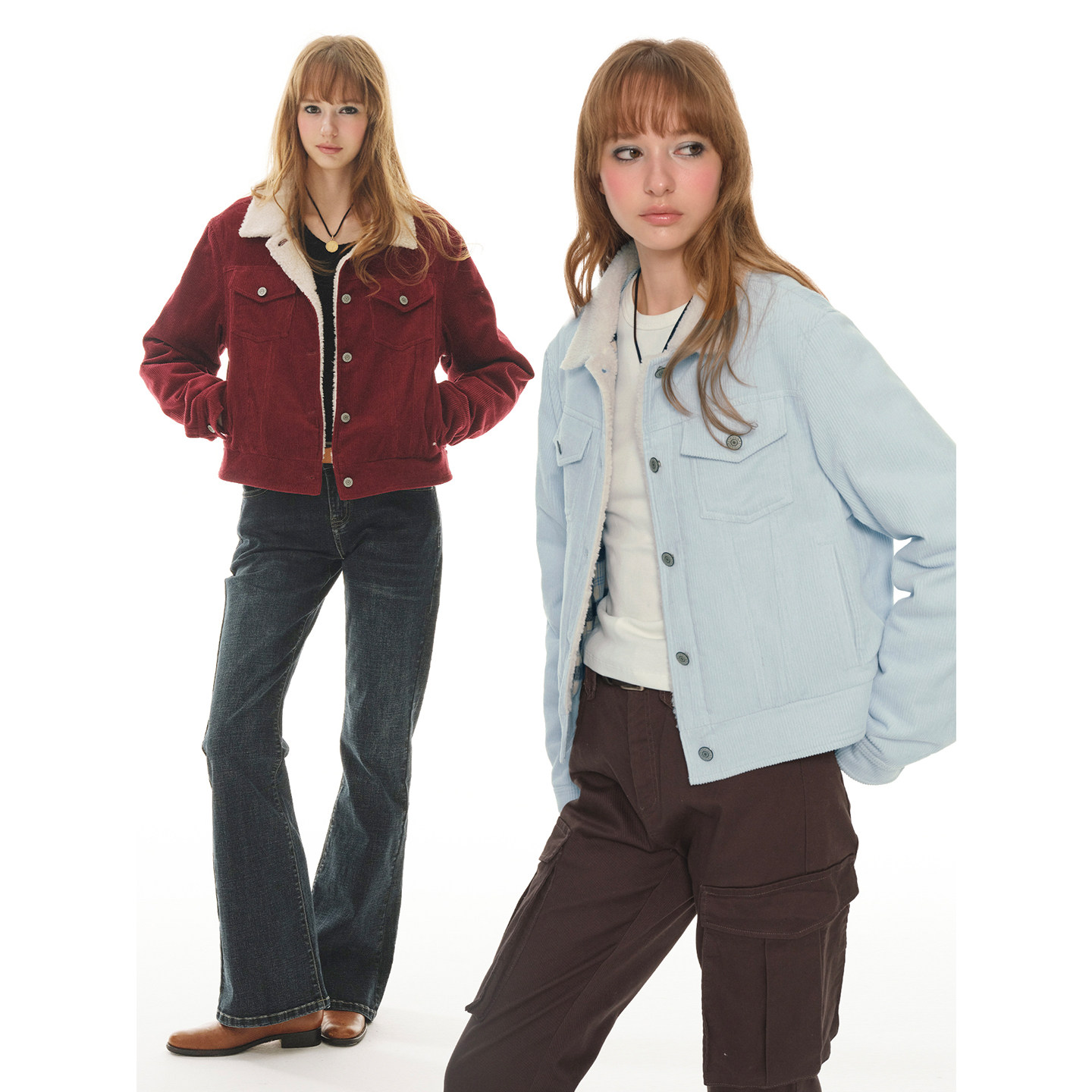 UNRETRO复古灯芯绒翻领短款工装外套女冬季新款加厚保暖夹克上衣,淘宝优惠券,粉丝福利购,淘宝优惠卷