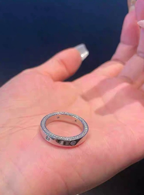 轻奢排钻戒指S925纯银指环新款时尚潮同款饰品欧美高级感气质饰品