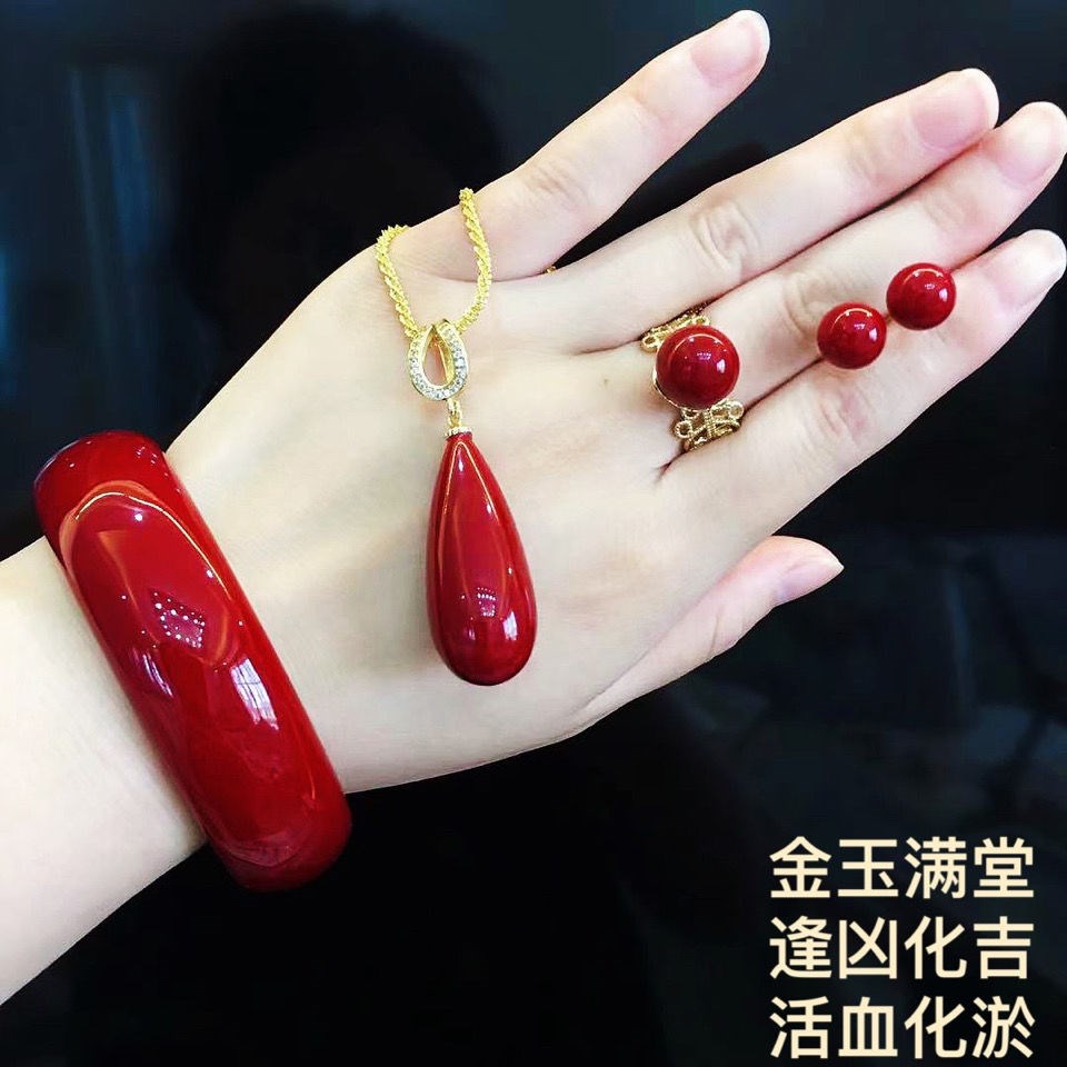 天然珊瑚 ネックレス&イヤリング セット サンゴ K18 18金