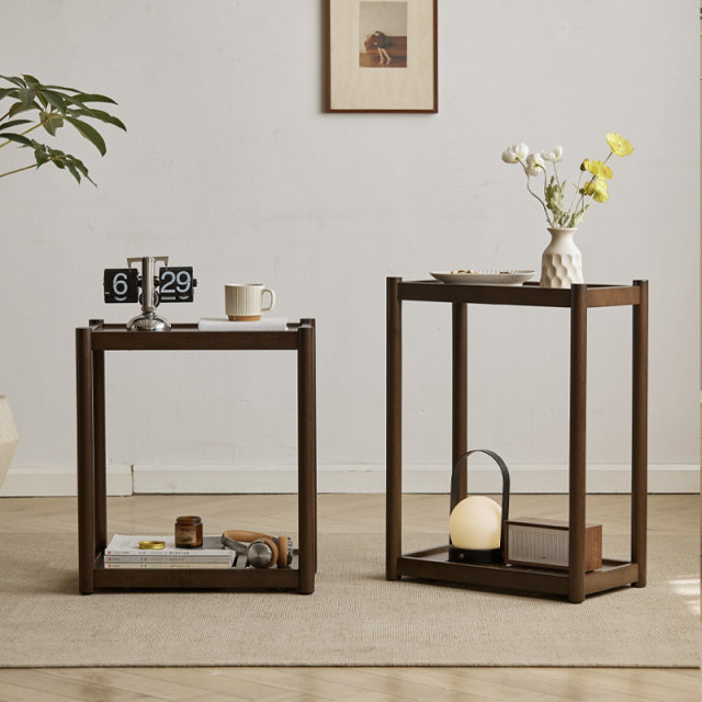 Zhenyifang all solid wood movable small side table coffee table
