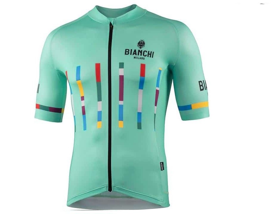 2021Bianchi 夏季骑行服女款短袖上衣公路车9D坐垫骑行短裤男款 - 图0