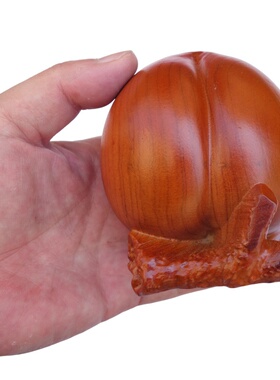 桃木寿桃摆件实木雕刻工艺品祝寿贺寿礼品家居装饰品老人