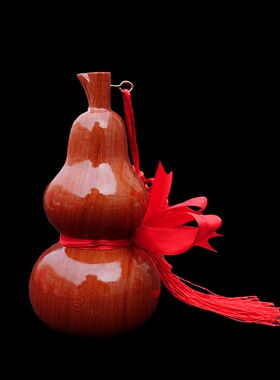 纯桃木葫芦摆件客厅酒柜卧室办公室玄关鞋柜家居饰品实心木雕