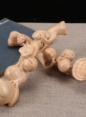 厂家供应桃木寿桃如意木雕灵芝如意雕刻工艺品按摩器手锤家居