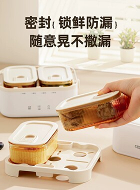 德国玻璃加热饭盒插电上班族电热