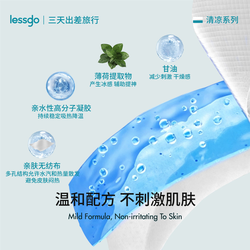 lessgo降温冰贴解暑神器冰敷贴学生军训清凉贴防暑退热贴手机散热