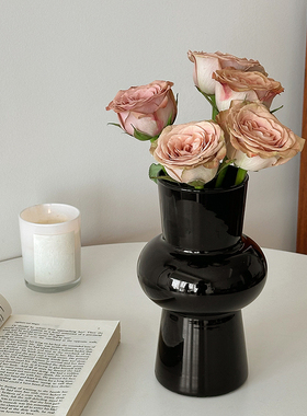 ins风复古玻璃花瓶简约北欧花瓶不规则设计轻奢居家装饰客厅桌面