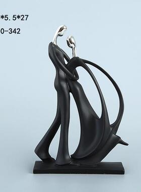 现代简约双人舞树脂家居摆件客厅玄关电视柜装饰品婚庆礼品342