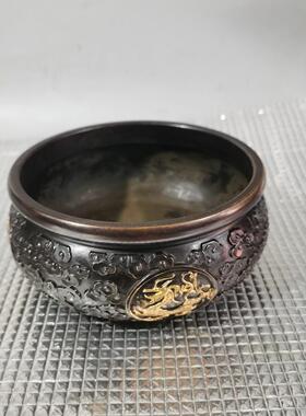 仿古铜香炉聚宝盆缸十二生肖铜缸青龙白虎玄武朱雀铜香炉祥云香炉