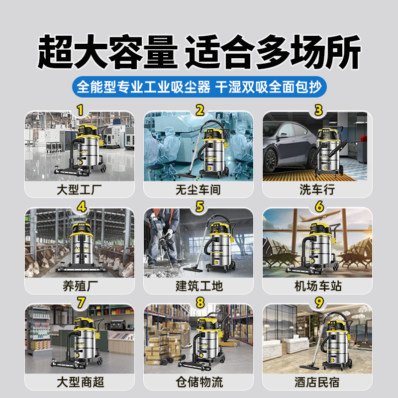 吸尘器工业商用大功率大吸力大型工厂车间洗车专用强力吸水吸尘机