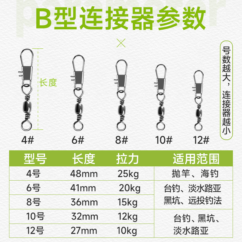 B型别针连接器樽形8八字环扣快速转环海竿钓鱼垂钓用品渔具小配件 - 图0