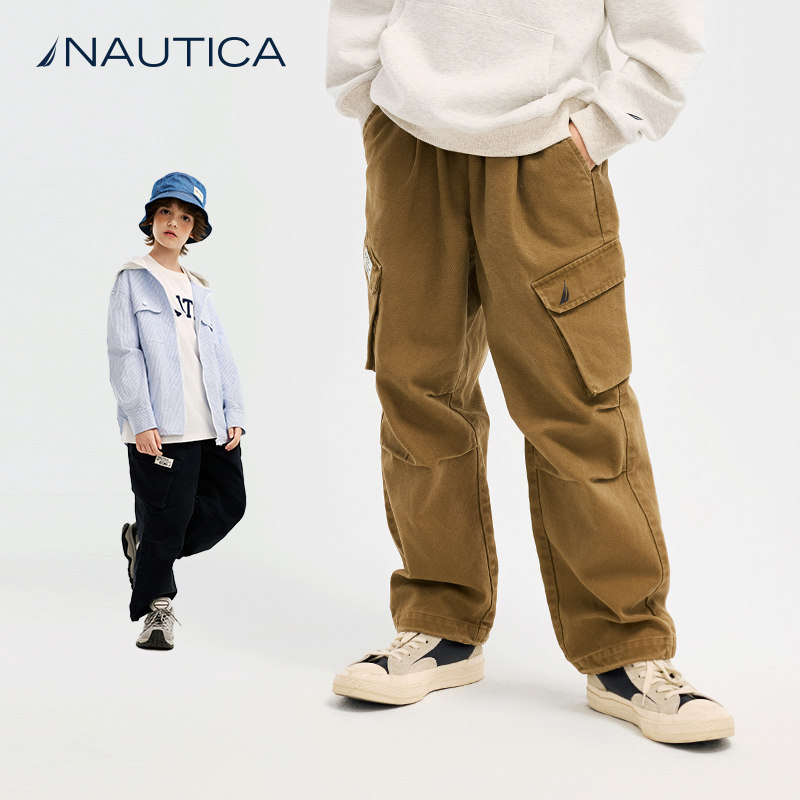 【天猫U先】NAUTICA童装 男童女童重工工装裤春秋季复古机能裤,淘宝优惠券,粉丝福利购,淘宝优惠卷