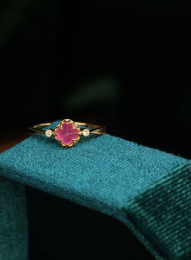 甜美仿粉红宝石钻石镀金insins潮