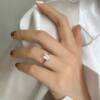 High Carbon Diamond Emerald S925 Silver Rectangular Ring
