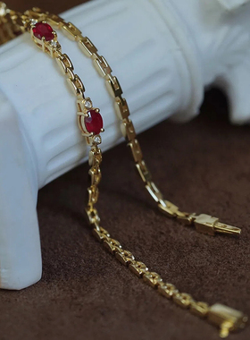 轻奢风新款高级百搭气质彩宝手链