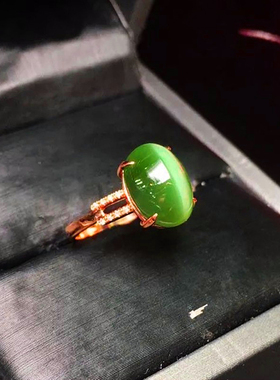 绿猫眼萤光民族风大气百搭款戒面