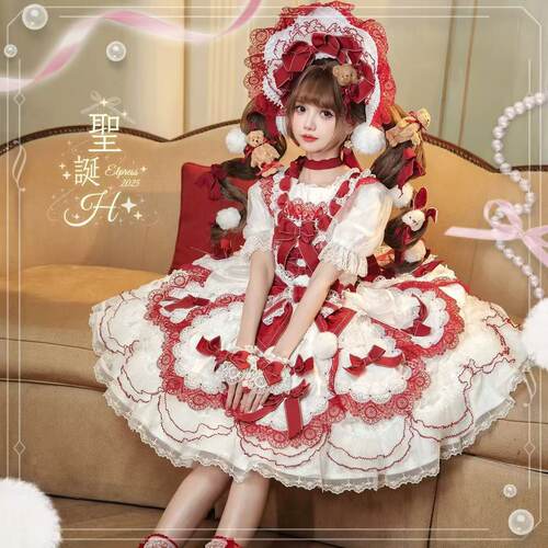 实体店现货【Elpress L】圣诞H lolita吊带JSK优雅doll感连衣裙 - 图0