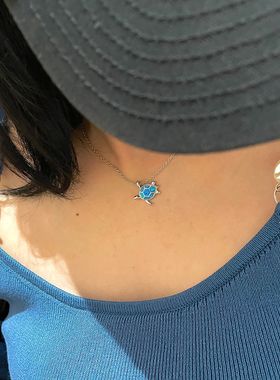 时尚幻彩项链纯银不褪色女925银