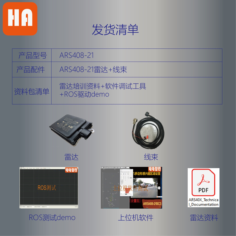 ARS4-0821德国大陆毫米波雷达77GHz送ROS例程上位机软硬件套装 - 图0